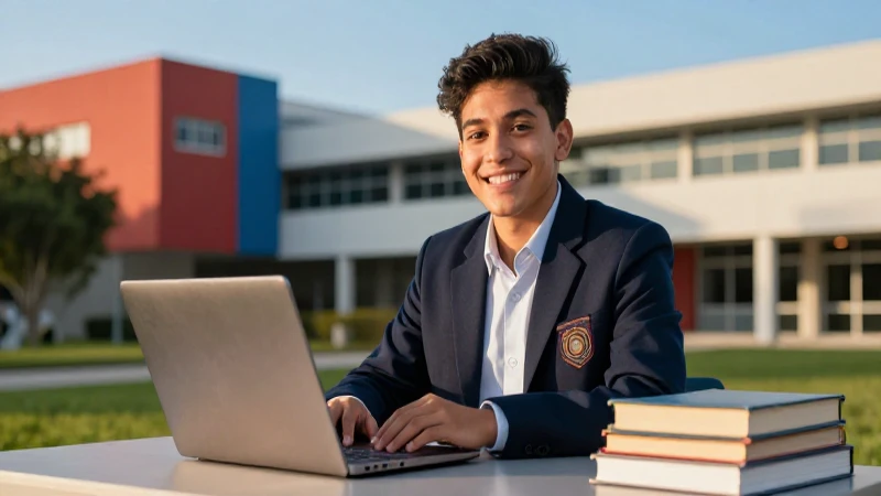 Joven mexicano estudia su beca con optimismo