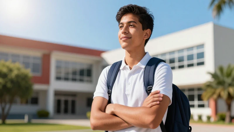 Joven mexicano estudioso con atmósfera optimista