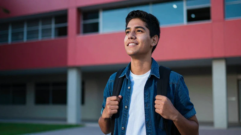 Retrato vibrante de joven estudiante mexicano