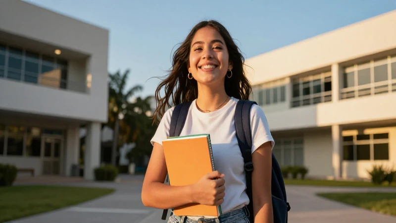 Estudiante mexicano vibrante en un futuro brillante
