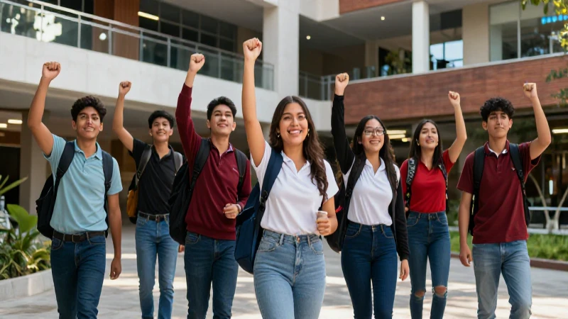 Estudiantes mexicanos celebran el éxito universitario