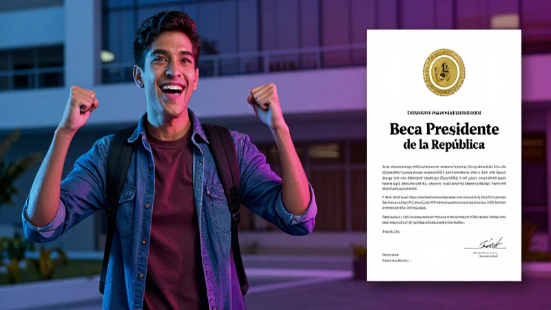 Estudiante revisando documentos de beca