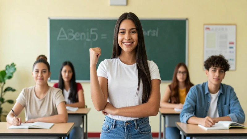 Retrato vibrante de estudiante mexicano exitoso