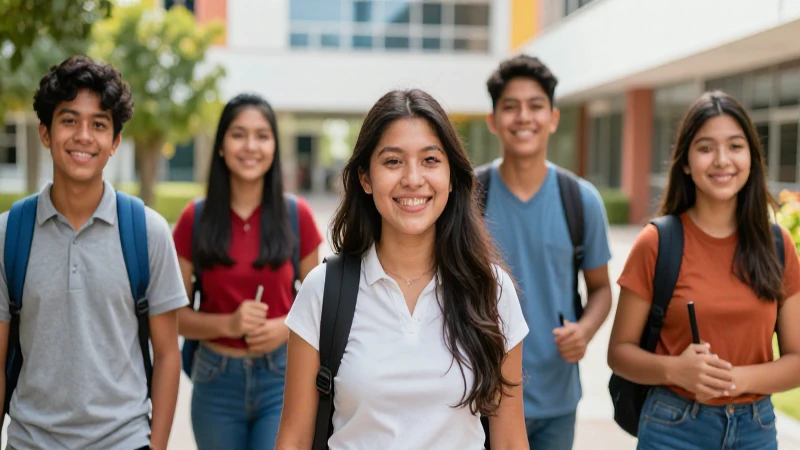 Jóvenes mexicanos exitosos en campus vibrante