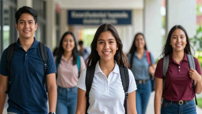 Estudiante mexicano sonriente en universidad con estilo
